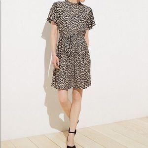 LOFT Leopard Print Tie Waist Dress